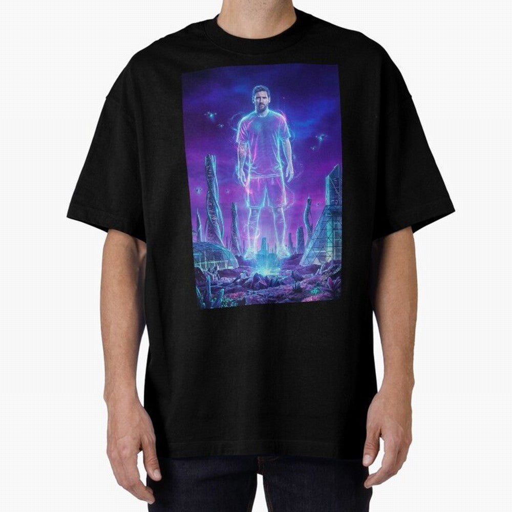 Lionel Messi (GOAT) Hologram in Futuristic Cyberpunk City (Version 5) Classic T-Shirt Feel the Roar of Match Day Hype around FIFA World Cup 2026 USA Canada Mexico, Haaland and Mbappe, Spain and Netherlands, Worldwide Fan Energy, Dramatic Goals,