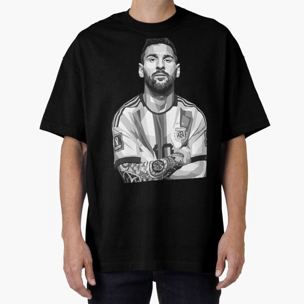 Messi grayscale Classic T-Shirt Enjoy Match Day Hype around FIFA World Cup 2026, Mbappe, France and Portugal, Football Festival Excitement, Trophy Ambitions, Country Rivalries and Star Player Buzz; Ideal for Football Dads, Football Moms, Friends,