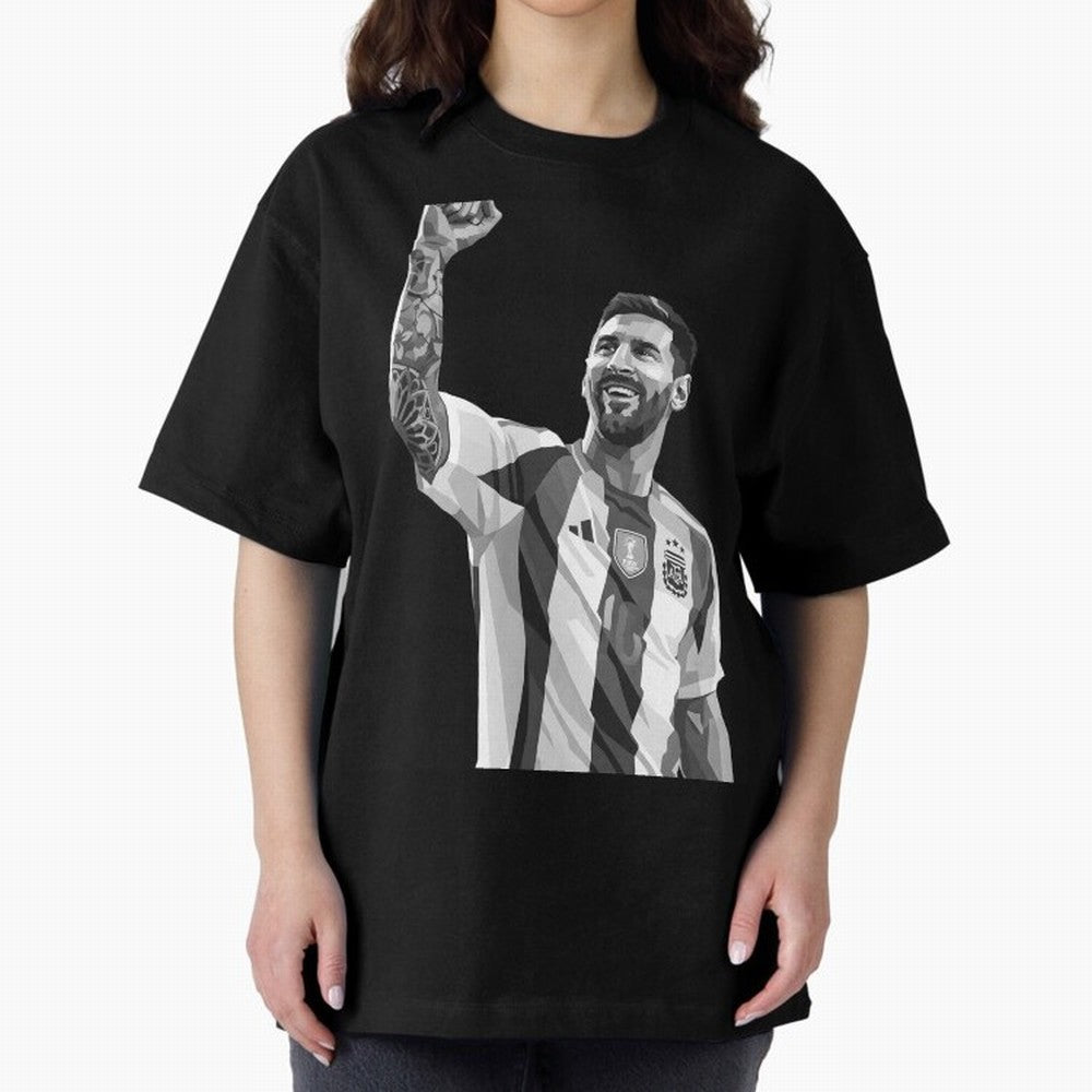 Messi grayscale Oversized T-Shirt Bring Legendary Rivalry Energy to Match Day Hype around FIFA World Cup 2026 USA Canada Mexico, Messi, England, France and Netherlands, Football Festival Excitement, Trophy Ambitions, Country Rivalries and Star