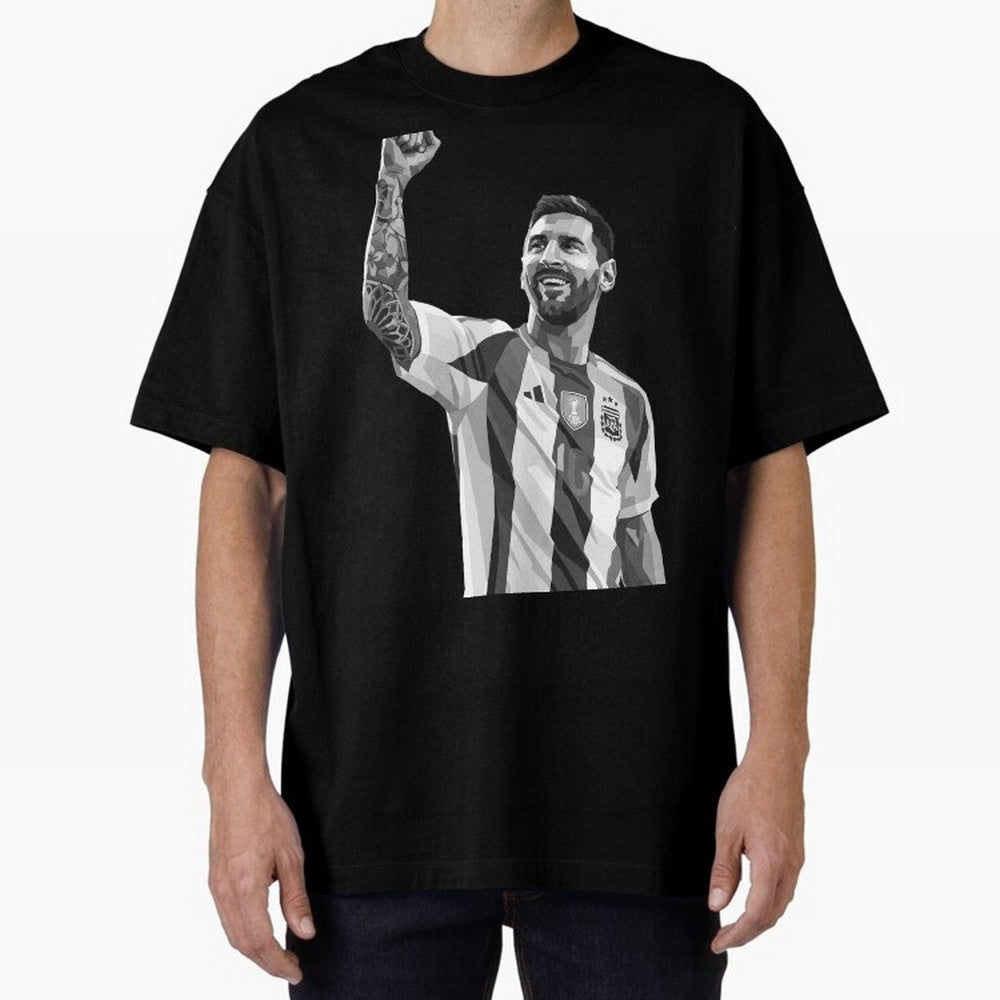 Messi grayscale Oversized T-Shirt Bring Legendary Rivalry Energy to Match Day Hype around FIFA World Cup 2026 USA Canada Mexico, Messi, England, France and Netherlands, Football Festival Excitement, Trophy Ambitions, Country Rivalries and Star
