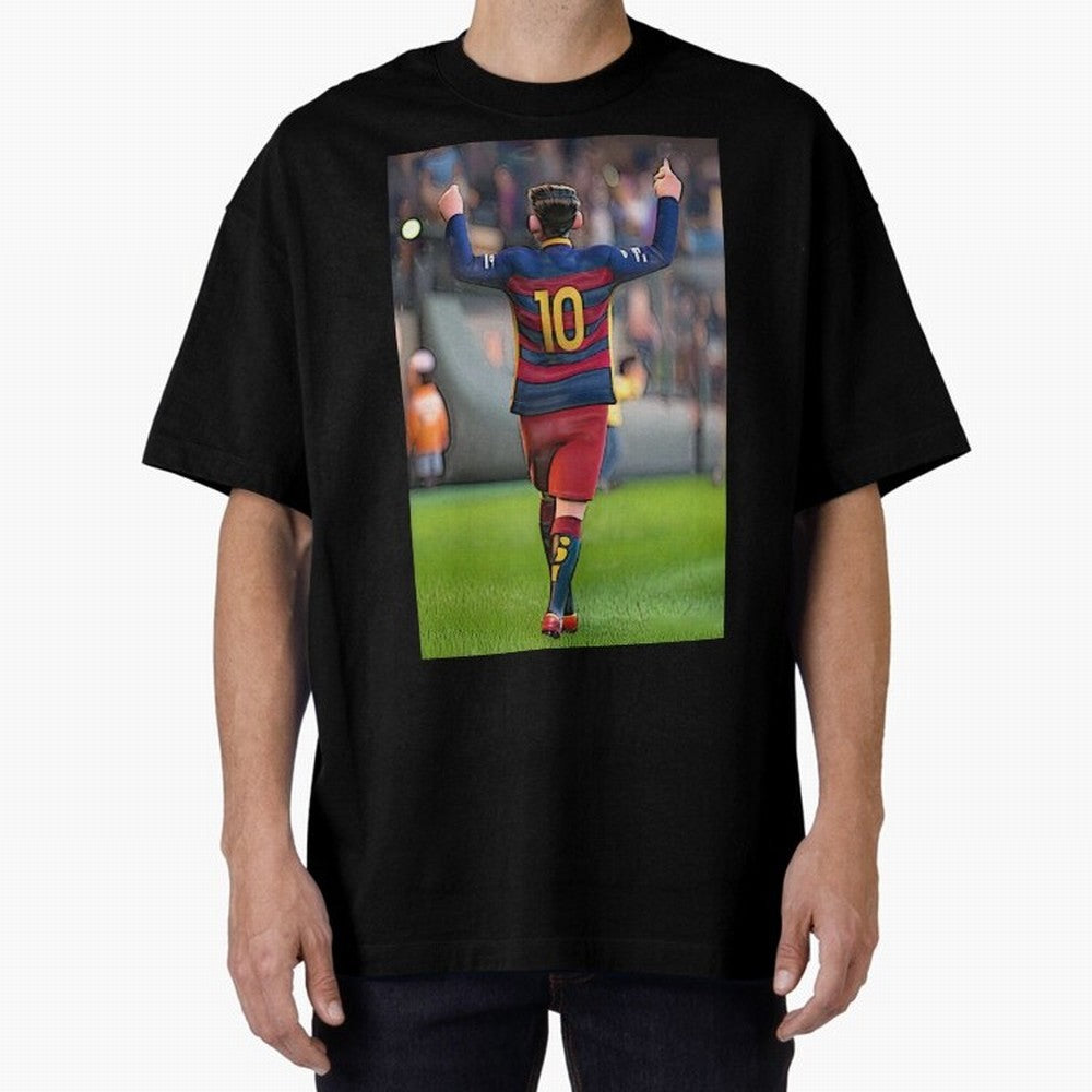 Lionel Messi (2) caricature Oversized T-Shirt Honor the Football Icons of FIFA World Cup 2026 Spirit, Inspired by England and Germany, Neymar, Haaland and Cristiano Ronaldo, Retro Football Energy, Iconic Rivalries, Trophy Chase Drama and Stadium