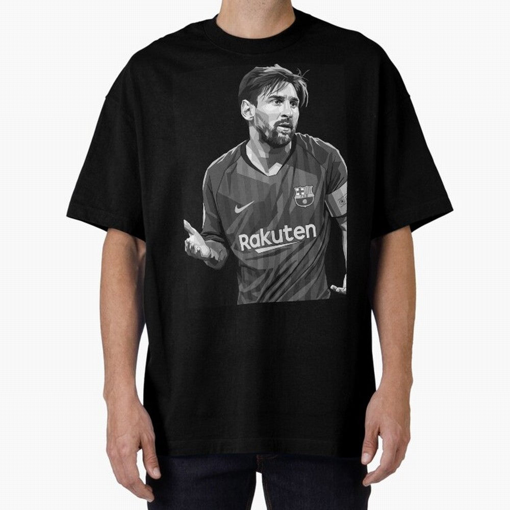 Messi grayscale Oversized T-Shirt Step into Match Day Hype around FIFA World Cup 2026 USA Canada Mexico, Messi, Neymar and Mbappe, Argentina, Worldwide Fan Energy, Dramatic Goals, Stadium Lights and Championship Celebrations; Built for Supporters