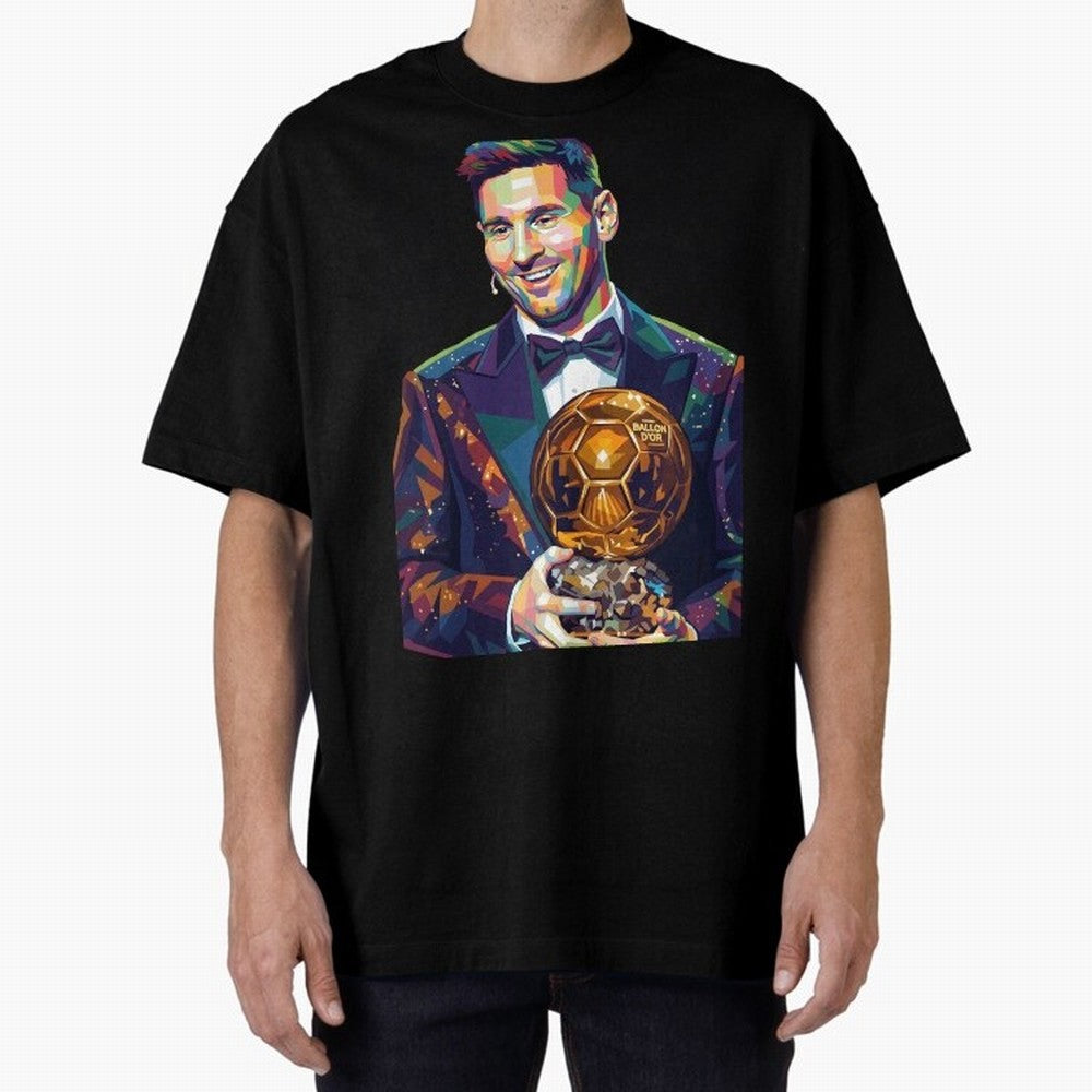 Messi Wpap Oversized T-Shirt Honor the Beautiful Game during Global Football Passion for FIFA World Cup 2026 Group Stage, Built around CR7, Portugal, Spain and Germany, Championship Spirit, Famous Goals, Roaring Crowds and International Football