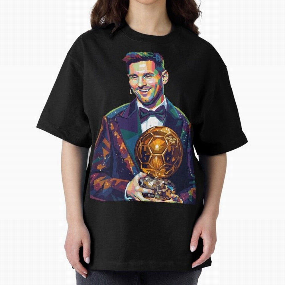 Messi Wpap Oversized T-Shirt Honor the Beautiful Game during Global Football Passion for FIFA World Cup 2026 Group Stage, Built around CR7, Portugal, Spain and Germany, Championship Spirit, Famous Goals, Roaring Crowds and International Football
