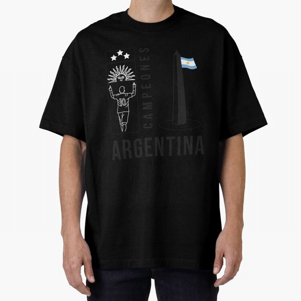 Argentina Campeon Classic T-Shirt Relive FIFA World Cup 2026 Centered on CR7 and Messi, Spain Energy, Vintage Soccer Flavor, Modern Football Stars, National Flags and Final Night Emotion; Built for Supporters Chasing Trophy Dreams, Final Match
