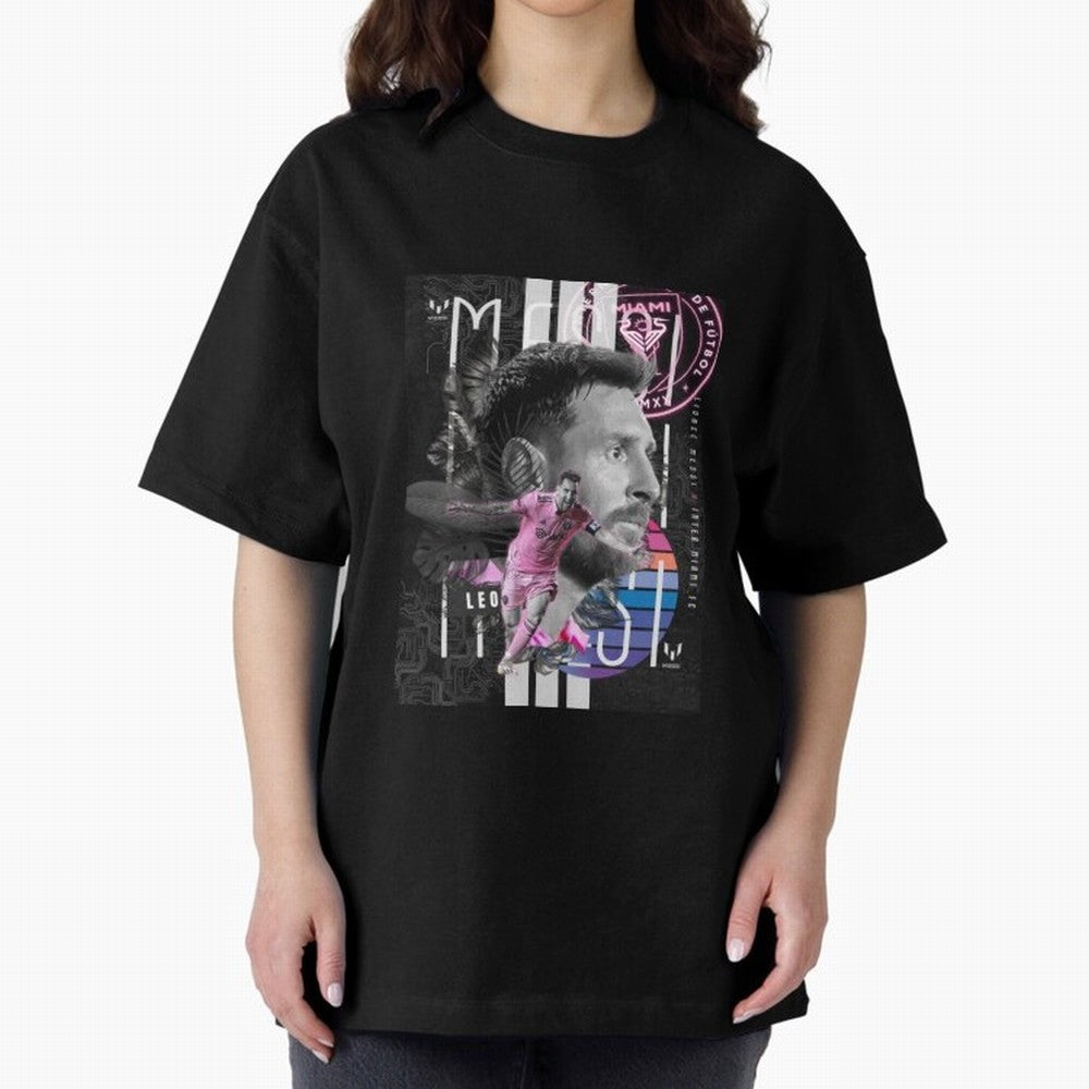 Inter Miami FC Messi Oversized T-Shirt Fuel Your Fan Pride for FIFA World Cup 2026 Group Stage for Fans of Neymar, Haaland and Cristiano Ronaldo and Argentina, France and Brazil, Bringing Match Day Excitement, Supporter Culture, Golden Goals and