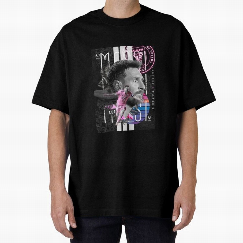 Inter Miami FC Messi Oversized T-Shirt Fuel Your Fan Pride for FIFA World Cup 2026 Group Stage for Fans of Neymar, Haaland and Cristiano Ronaldo and Argentina, France and Brazil, Bringing Match Day Excitement, Supporter Culture, Golden Goals and