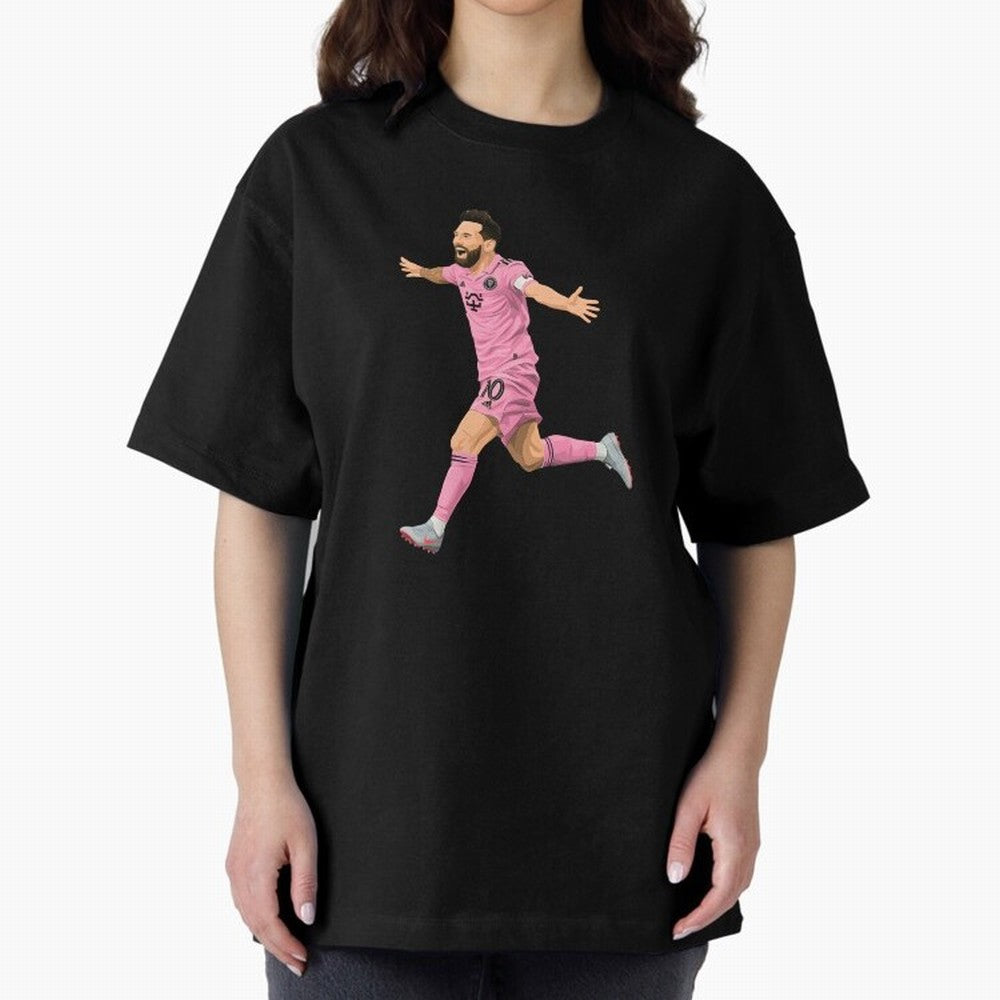 Lionel Messi celebration Oversized T-Shirt Build FIFA World Cup 2026 Group Stage Filled with CR7, England and Germany Energy, Classic Soccer Heritage, Championship Pressure, Fan Loyalty and International Pride; Created for Match Day Parties, Soccer