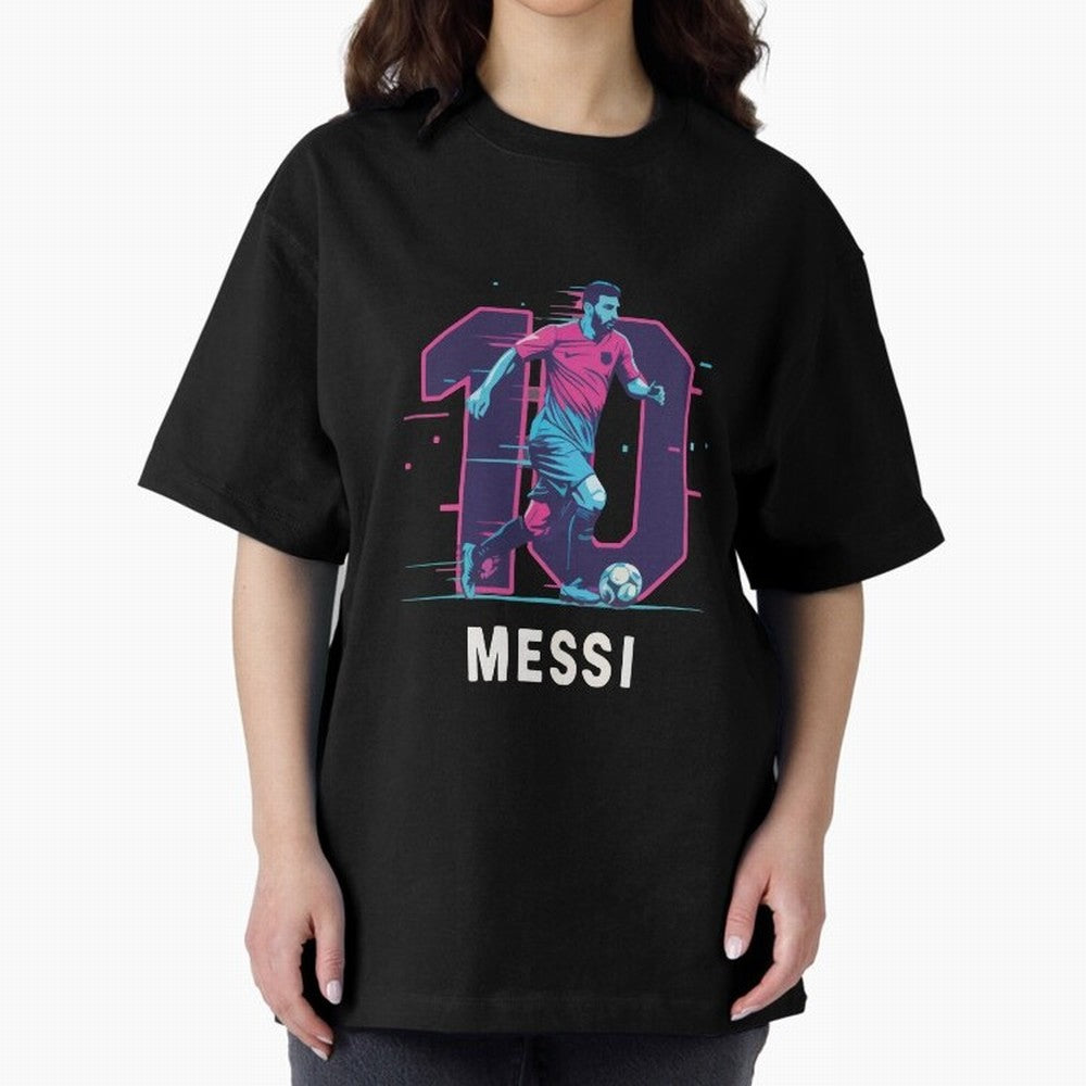 Messi 10 GOAT Oversized T-Shirt Celebrate Unforgettable Nights in FIFA World Cup 2026 Spirit, Centered on France, CR7, Championship Spirit, Famous Goals, Roaring Crowds and International Football Unity; Great for Supporters Who Love Legendary