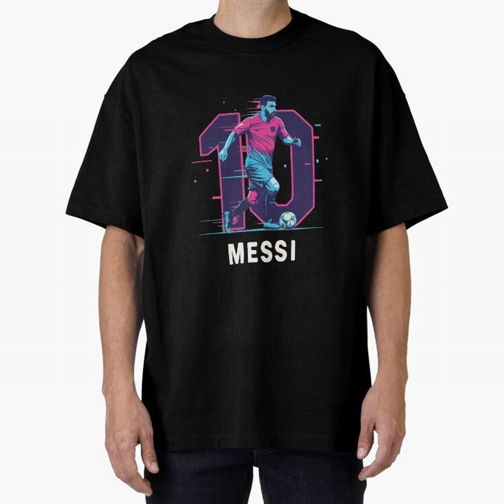 Messi 10 GOAT Oversized T-Shirt Celebrate Unforgettable Nights in FIFA World Cup 2026 Spirit, Centered on France, CR7, Championship Spirit, Famous Goals, Roaring Crowds and International Football Unity; Great for Supporters Who Love Legendary
