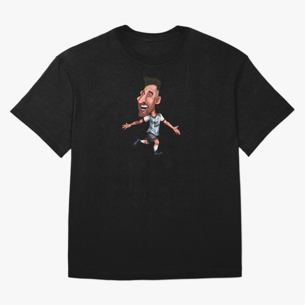 Lionel Messi Sticker Oversized T-Shirt Celebrate Fan Culture around FIFA World Cup 2026 Group Stage for Fans of Haaland and Mbappe and Netherlands, Bringing Vintage Soccer Flavor, Modern Football Stars, National Flags and Final Night Emotion;