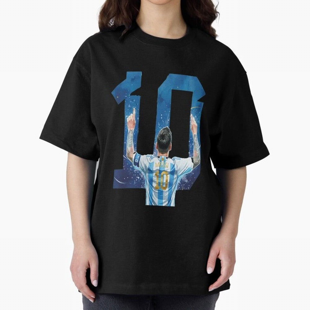 Messi 10 Argentina Oversized T-Shirt Feel the Heartbeat of the FIFA World Cup 2026 Group Stage Journey through Neymar Highlights, Spain and Netherlands Pride, Soccer Culture, Superstar Moments, National Team Dreams and Competitive Fire; Great for