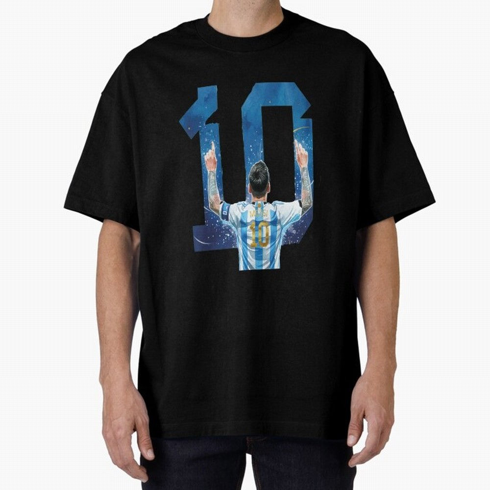 Messi 10 Argentina Oversized T-Shirt Feel the Heartbeat of the FIFA World Cup 2026 Group Stage Journey through Neymar Highlights, Spain and Netherlands Pride, Soccer Culture, Superstar Moments, National Team Dreams and Competitive Fire; Great for