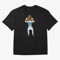 Cartoon Illustration Messi vs Netherlands World Cup Qatar 2022 Oversized T-Shirt Bring a Vintage Feel to FIFA World Cup 2026 for Fans of Neymar and Spain, Bringing Football Passion, Legendary Performances, Festival Vibes and Supporter Community;