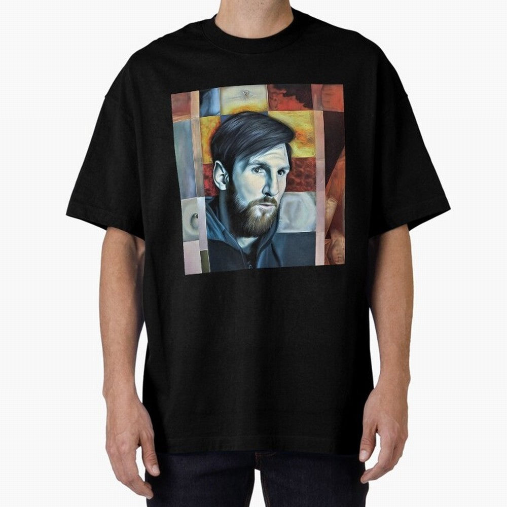 Messi on digital board Oversized T-Shirt Join the Countdown to FIFA World Cup 2026 USA Canada Mexico Spirit, Connected to Spain, Cristiano Ronaldo, Haaland and CR7, Classic Soccer Heritage, Championship Pressure, Fan Loyalty and International