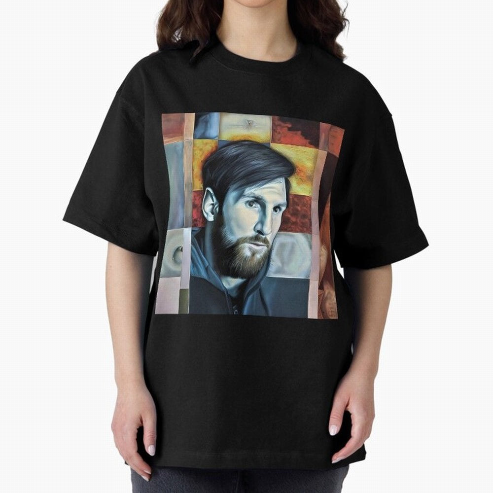 Messi on digital board Oversized T-Shirt Join the Countdown to FIFA World Cup 2026 USA Canada Mexico Spirit, Connected to Spain, Cristiano Ronaldo, Haaland and CR7, Classic Soccer Heritage, Championship Pressure, Fan Loyalty and International