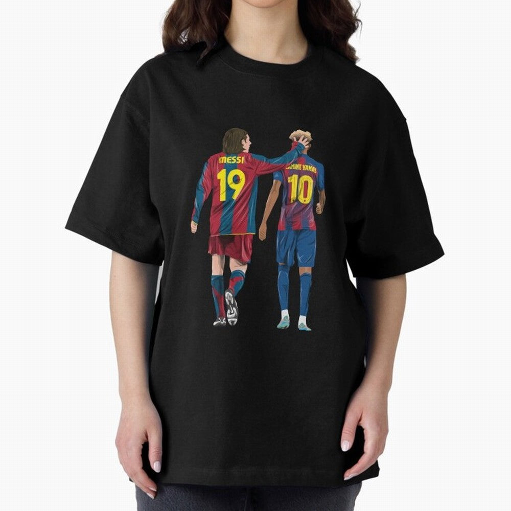 Lionel Messi and Friend Oversized T-Shirt Elevate FIFA World Cup 2026 Group Stage for Fans of Haaland and Spain and Netherlands, Bringing Classic Soccer Heritage, Championship Pressure, Fan Loyalty and International Pride; Ideal for Football Dads,