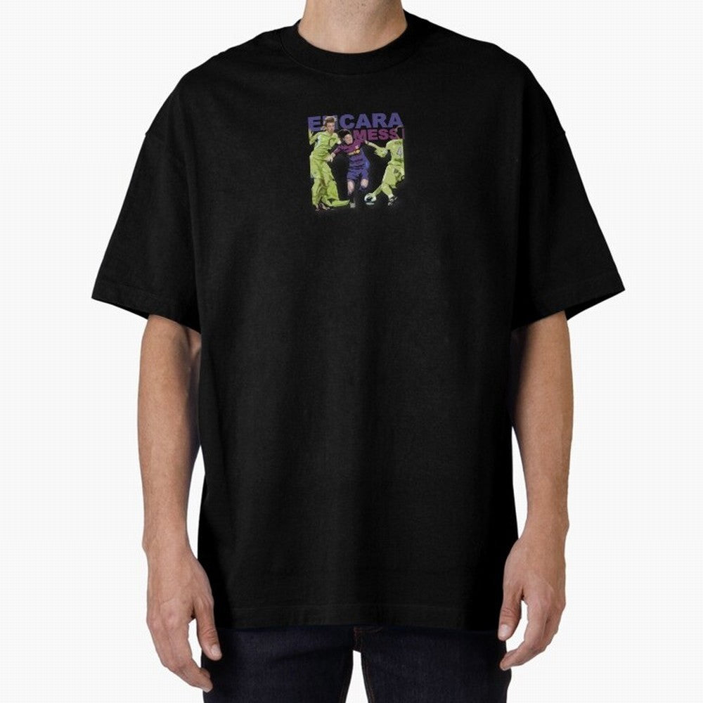 Barcelona 'Encara Messi' Design Oversized T-Shirt Show Fan Pride Across FIFA World Cup 2026 Inspired by CR7, Brazil Energy, Sports Nostalgia, International Competition, Famous Players and Unforgettable Victories; Ideal for Passionate Fans Who Love