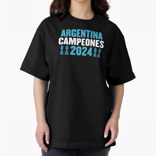Argentina Campeones 2024 Oversized T-Shirt Represent Fans Who Live for FIFA World Cup 2026 Spirit, Highlighting England, France and Netherlands, Messi, Neymar and Mbappe, Goal Celebration Energy, Supporter Heritage, Football Icons and Worldwide