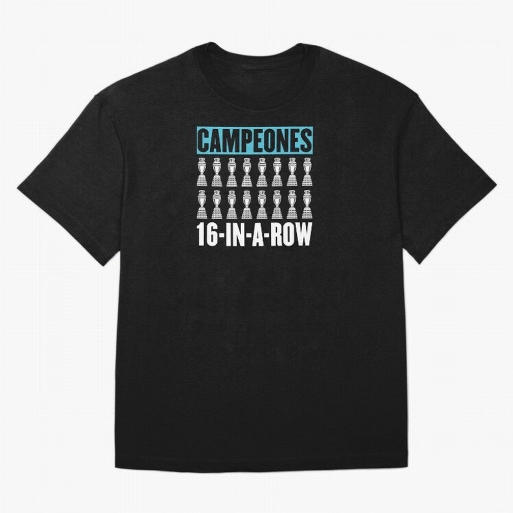 CHAMPIONS 16-IN-A-ROW Classic T-Shirt Celebrate FIFA World Cup 2026 Spirit, Filled with Spain, Cristiano Ronaldo, Champion Mindset, Group Stage Buzz, Knockout Tension and Passionate Fan Culture; Ideal for Football Dads, Football Moms, Friends,