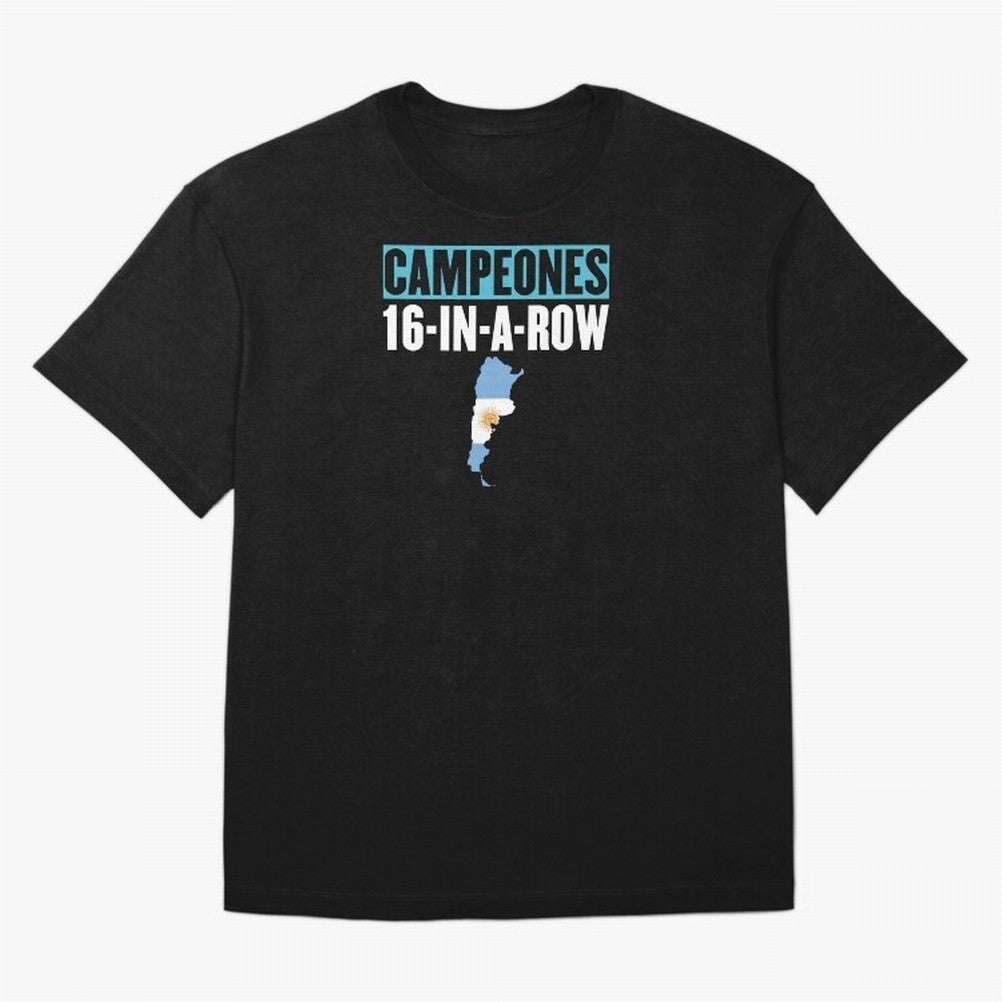 CHAMPIONS 16-IN-A-ROW Classic T-Shirt Bring International Match Energy to FIFA World Cup 2026 for Fans of Messi, CR7 and Mbappe and Spain, Bringing Stadium Memories, Football Loyalty, International Chants and Championship Tradition; Ideal for Fans