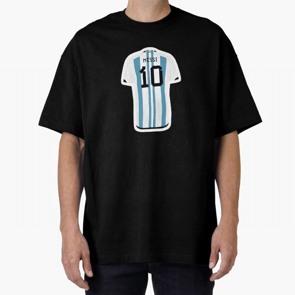 Messi Jersey Oversized T-Shirt Follow the Final Road of FIFA World Cup 2026 Group Stage for Fans of Haaland and Mbappe and Argentina and Brazil, Bringing Stadium Chants, National Pride, Trophy Dreams and Unforgettable Football Memories; Perfect for