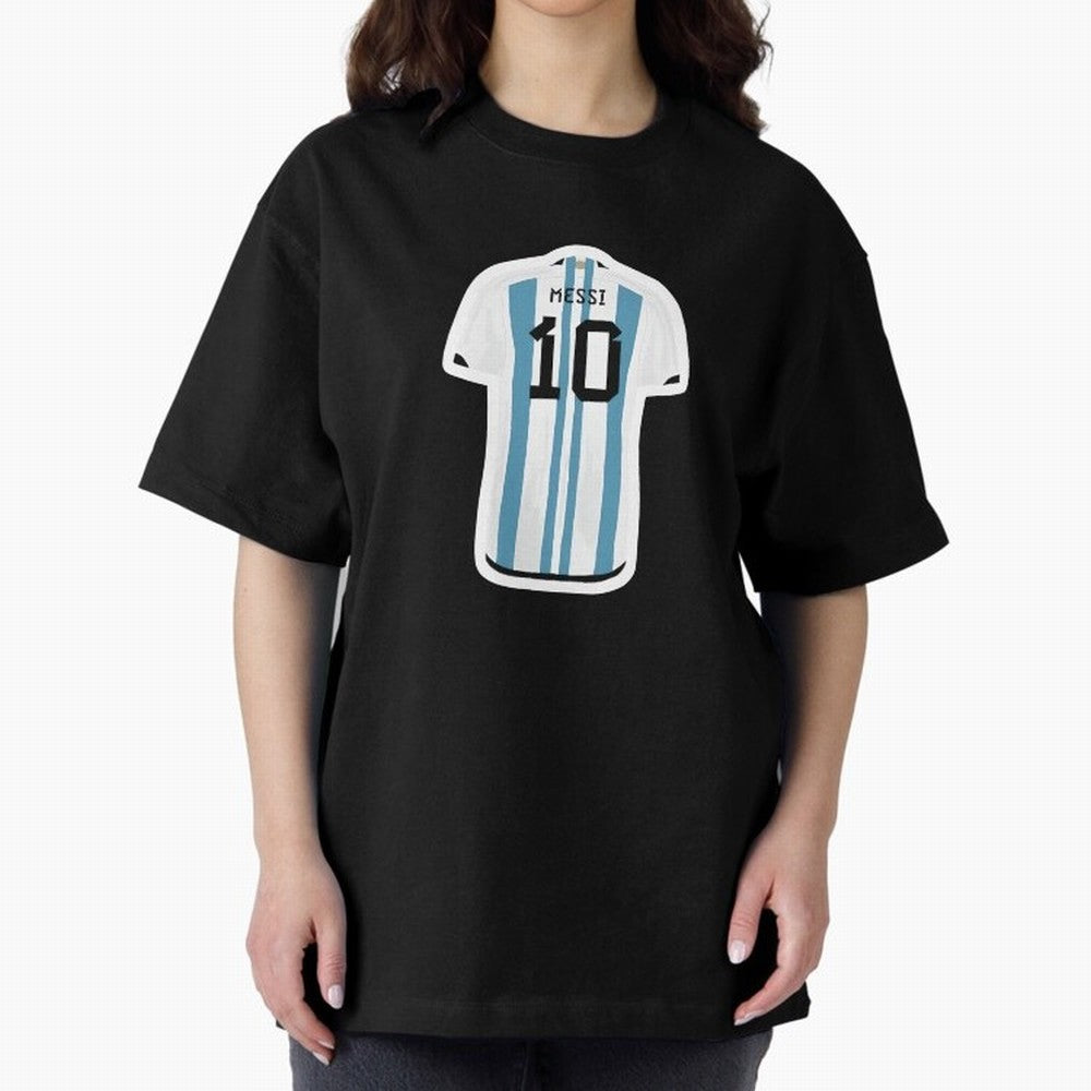 Messi Jersey Oversized T-Shirt Follow the Final Road of FIFA World Cup 2026 Group Stage for Fans of Haaland and Mbappe and Argentina and Brazil, Bringing Stadium Chants, National Pride, Trophy Dreams and Unforgettable Football Memories; Perfect for