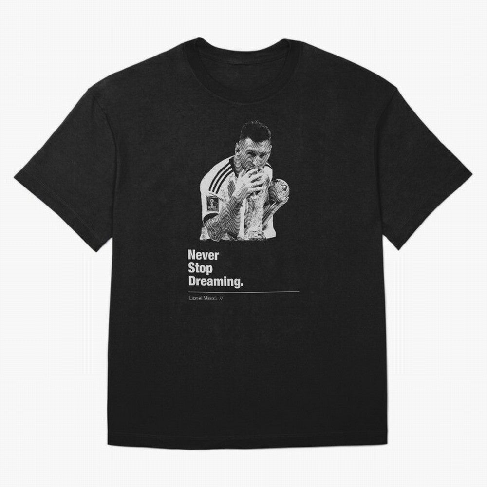 Never Stop Dreaming Classic T-Shirt Represent the Passion of Global Football Passion for FIFA World Cup 2026 USA Canada Mexico, Made for Messi, CR7 and Mbappe, Portugal, Vintage Soccer Flavor, Modern Football Stars, National Flags and Final Night