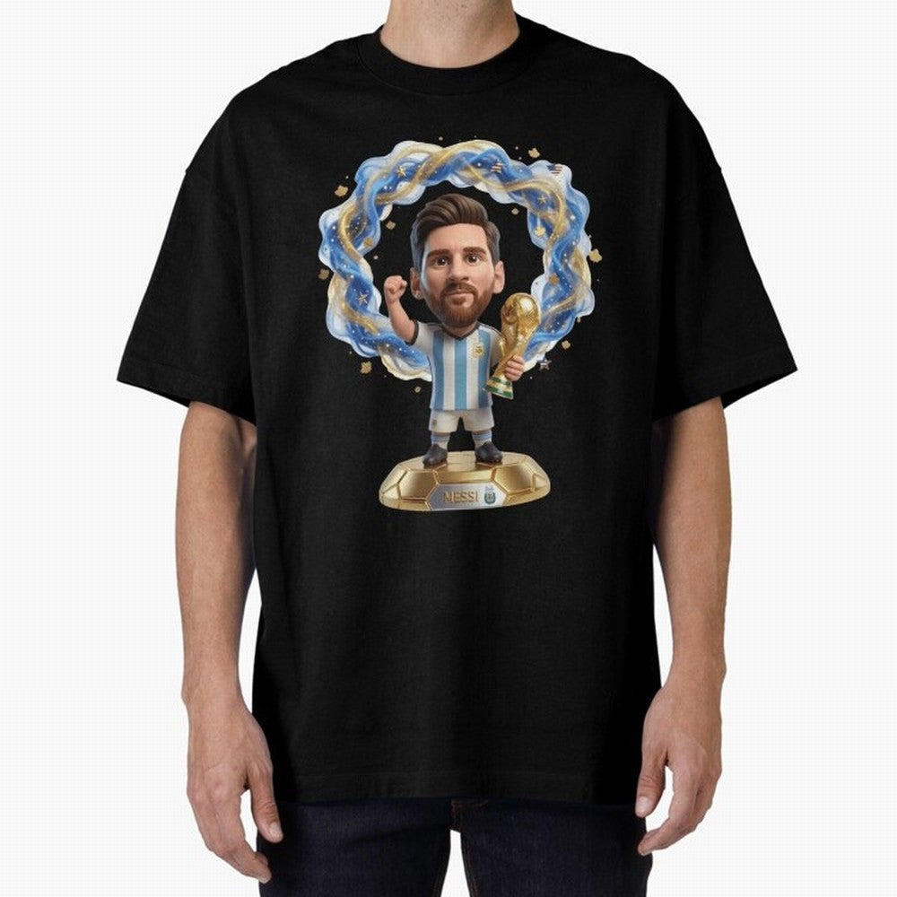 Messi Argentina 2026 - Legend Soccer Chibi 3D Classic T-Shirt Feel the Roar of Global Football Passion for FIFA World Cup 2026 USA Canada Mexico, Featuring Messi, Neymar and Mbappe, Germany, Championship Spirit, Famous Goals, Roaring Crowds and