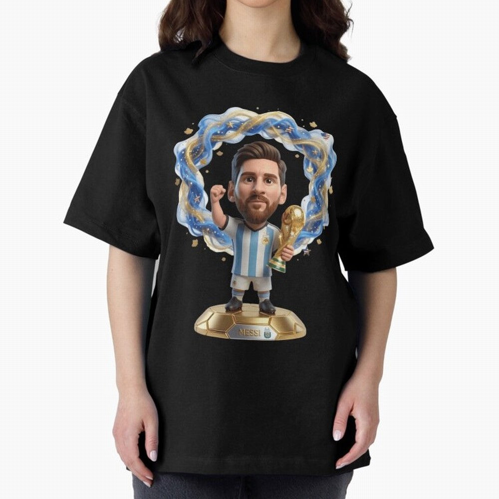 Messi Argentina 2026 - Legend Soccer Chibi 3D Classic T-Shirt Feel the Roar of Global Football Passion for FIFA World Cup 2026 USA Canada Mexico, Featuring Messi, Neymar and Mbappe, Germany, Championship Spirit, Famous Goals, Roaring Crowds and