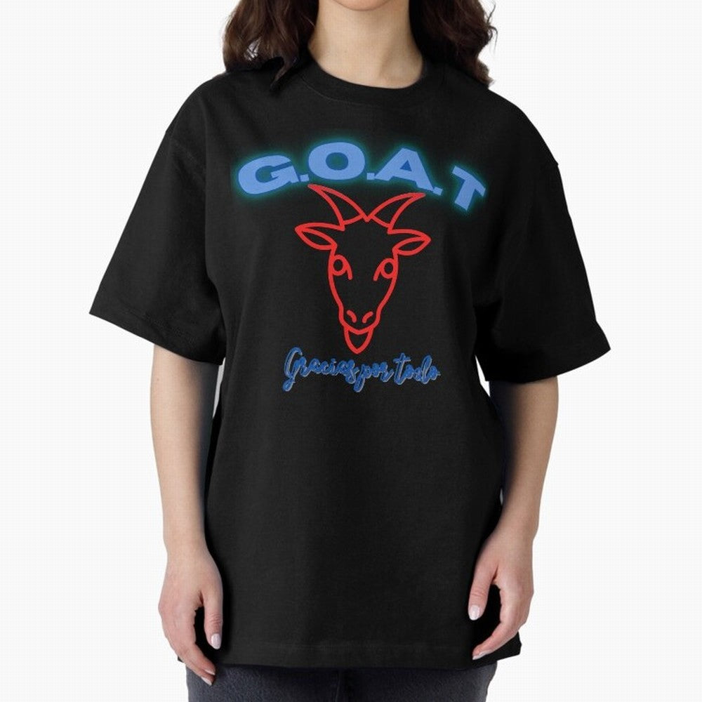 Lionel Messi THANKS GOAT Shirt Oversized T-Shirt Feel the Trophy Chase of FIFA World Cup 2026 Spirit, Centered on Brazil, Portugal and Argentina, Neymar, Stadium Memories, Football Loyalty, International Chants and Championship Tradition; Great for