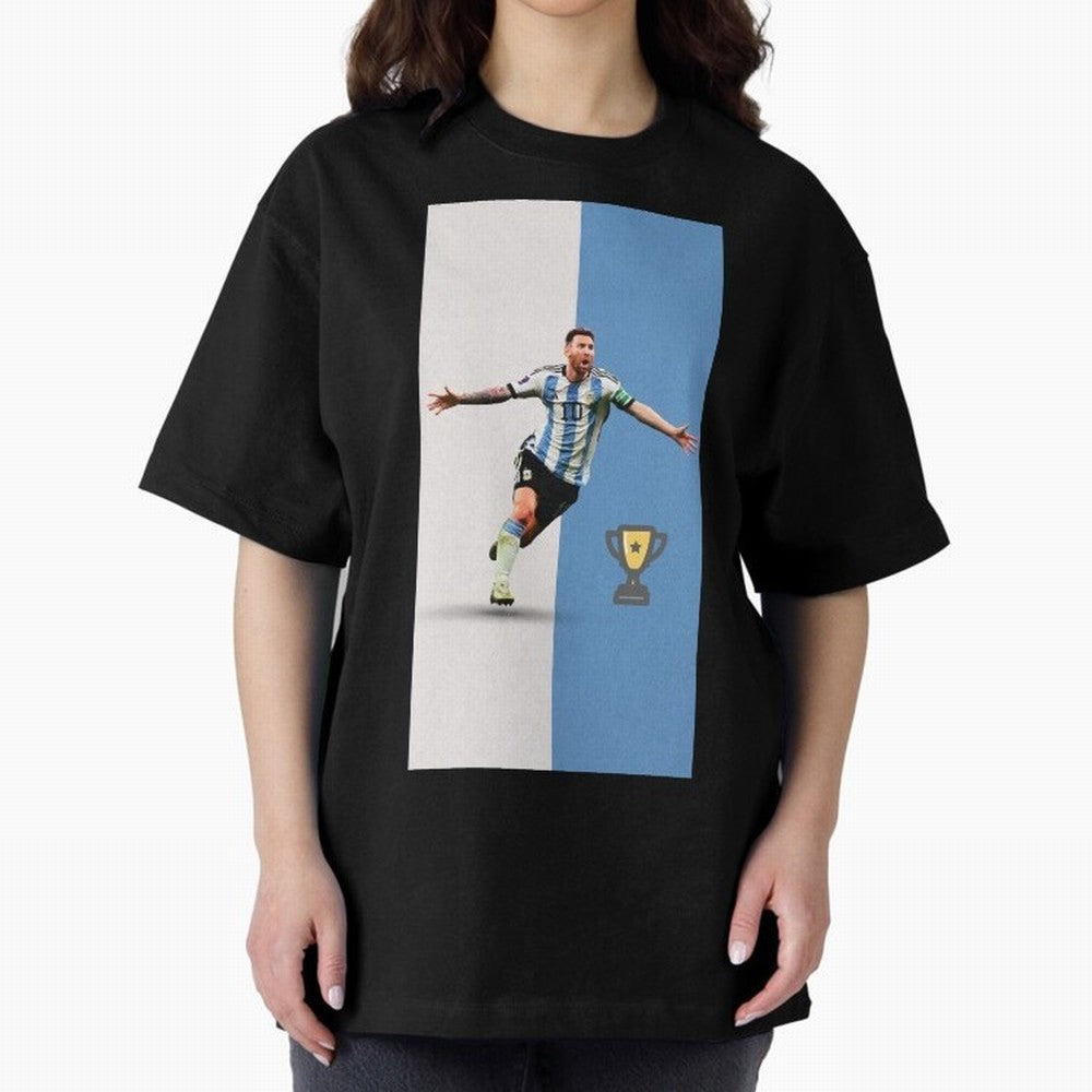 World Cup /Lional Messi/football, soccer Oversized T-Shirt Feel the Trophy Chase of Global Football Passion for FIFA World Cup 2026 USA Canada Mexico, Inspired by Haaland, England, Fan Favorite Moments, National Team Passion, Big Match Drama and