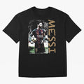 Messi Pop Art Portrait Oversized T-Shirt Show Love for Legendary Goals in FIFA World Cup 2026 USA Canada Mexico Filled with Haaland and Mbappe, Brazil Energy, Football Festival Excitement, Trophy Ambitions, Country Rivalries and Star Player Buzz;