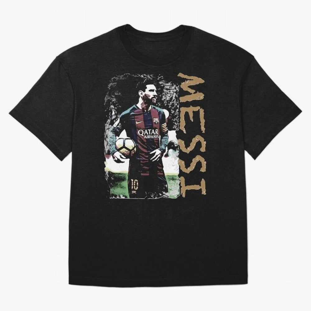 Messi Pop Art Portrait Oversized T-Shirt Show Love for Legendary Goals in FIFA World Cup 2026 USA Canada Mexico Filled with Haaland and Mbappe, Brazil Energy, Football Festival Excitement, Trophy Ambitions, Country Rivalries and Star Player Buzz;