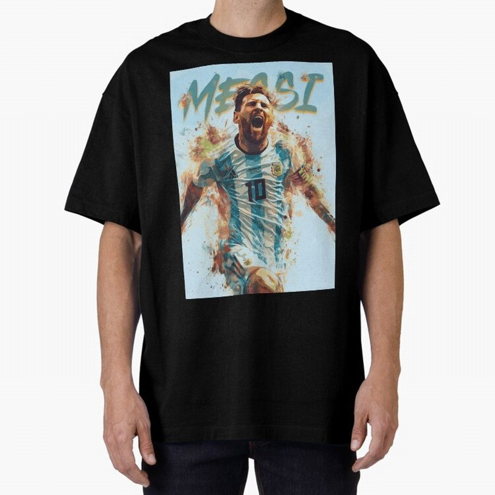 Messi Pop Art Portrait Classic T-Shirt Back Your Heroes with the FIFA World Cup 2026 USA Canada Mexico Journey through Cristiano Ronaldo Highlights, England, France and Netherlands Pride, Sports Nostalgia, International Competition, Famous Players