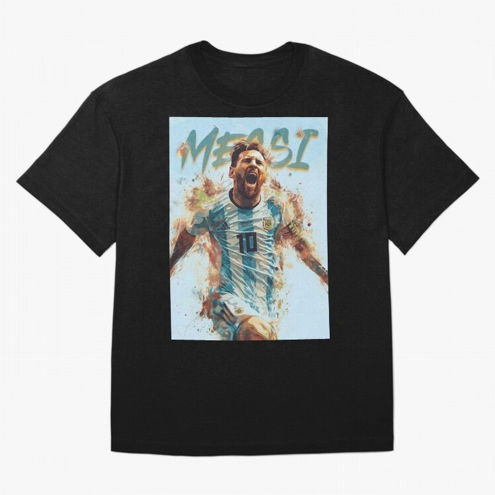 Messi Pop Art Portrait Classic T-Shirt Back Your Heroes with the FIFA World Cup 2026 USA Canada Mexico Journey through Cristiano Ronaldo Highlights, England, France and Netherlands Pride, Sports Nostalgia, International Competition, Famous Players