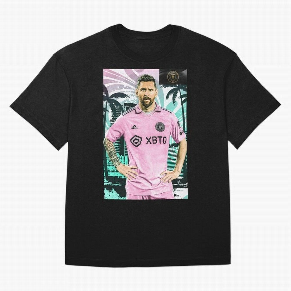 Messi Pop Art Portrait Oversized T-Shirt Live for the Drama of Match Day Hype around FIFA World Cup 2026 USA Canada Mexico, Neymar, Haaland and Cristiano Ronaldo, Germany, Football History, Final Match Energy, Crowd Noise and Once in a Lifetime
