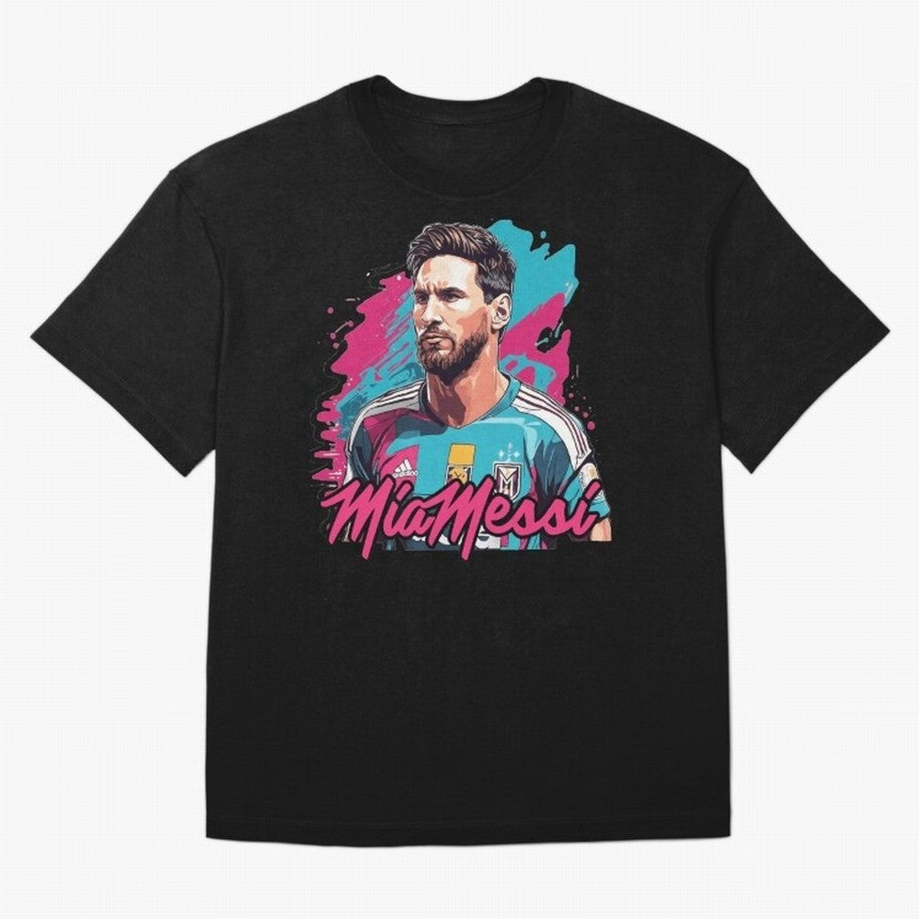 Messi Pop Art Portrait Oversized T-Shirt Wear the Spirit of Global Football Passion for FIFA World Cup 2026 USA Canada Mexico, Highlighting Messi, Netherlands, Vintage Soccer Flavor, Modern Football Stars, National Flags and Final Night Emotion;