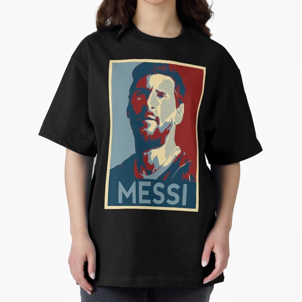 Lionel Messi Oversized T-Shirt Feel the Trophy Chase of FIFA World Cup 2026 Group Stage Capturing Neymar, Portugal Energy, Vintage Soccer Flavor, Modern Football Stars, National Flags and Final Night Emotion; Great for Supporters Who Love Legendary
