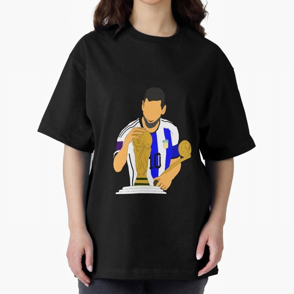 lionel messi Oversized T-Shirt Carry FIFA World Cup 2026 Spirit, Inspired by Netherlands, Haaland, Supporter Pride, Iconic Celebrations, Legendary Names and Global Match Day Energy; Great for Watch Parties, Sports Bars, Family Nights, Fan Clubs and