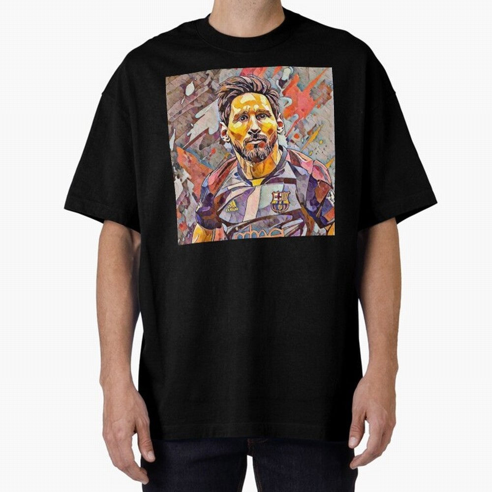 Messi art Oversized T-Shirt Showcase FIFA World Cup 2026 Filled with CR7, Portugal Energy, Football History, Final Match Energy, Crowd Noise and Once in a Lifetime Moments; Ideal for Football Dads, Football Moms, Friends, Collectors and Fans Who