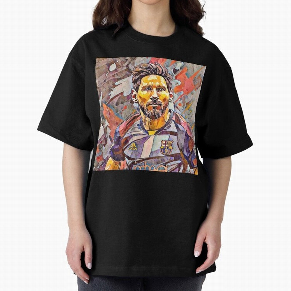 Messi art Oversized T-Shirt Showcase FIFA World Cup 2026 Filled with CR7, Portugal Energy, Football History, Final Match Energy, Crowd Noise and Once in a Lifetime Moments; Ideal for Football Dads, Football Moms, Friends, Collectors and Fans Who