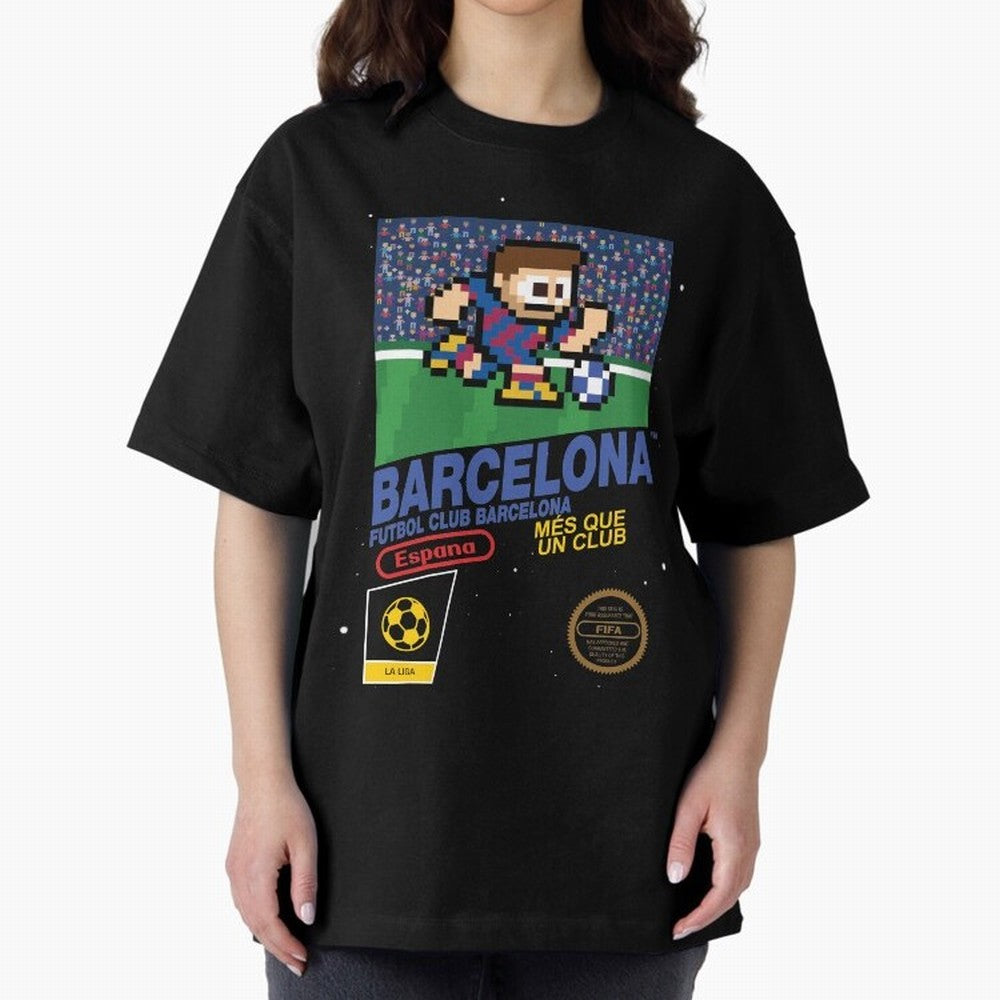 FC Barcelona (8-bit Football / Soccer Videogame Cart) Essential T-Shirt Honor the Football Icons of FIFA World Cup 2026 Group Stage for Fans of Messi, Neymar and Mbappe and Germany, Bringing Fan Favorite Moments, National Team Passion, Big Match