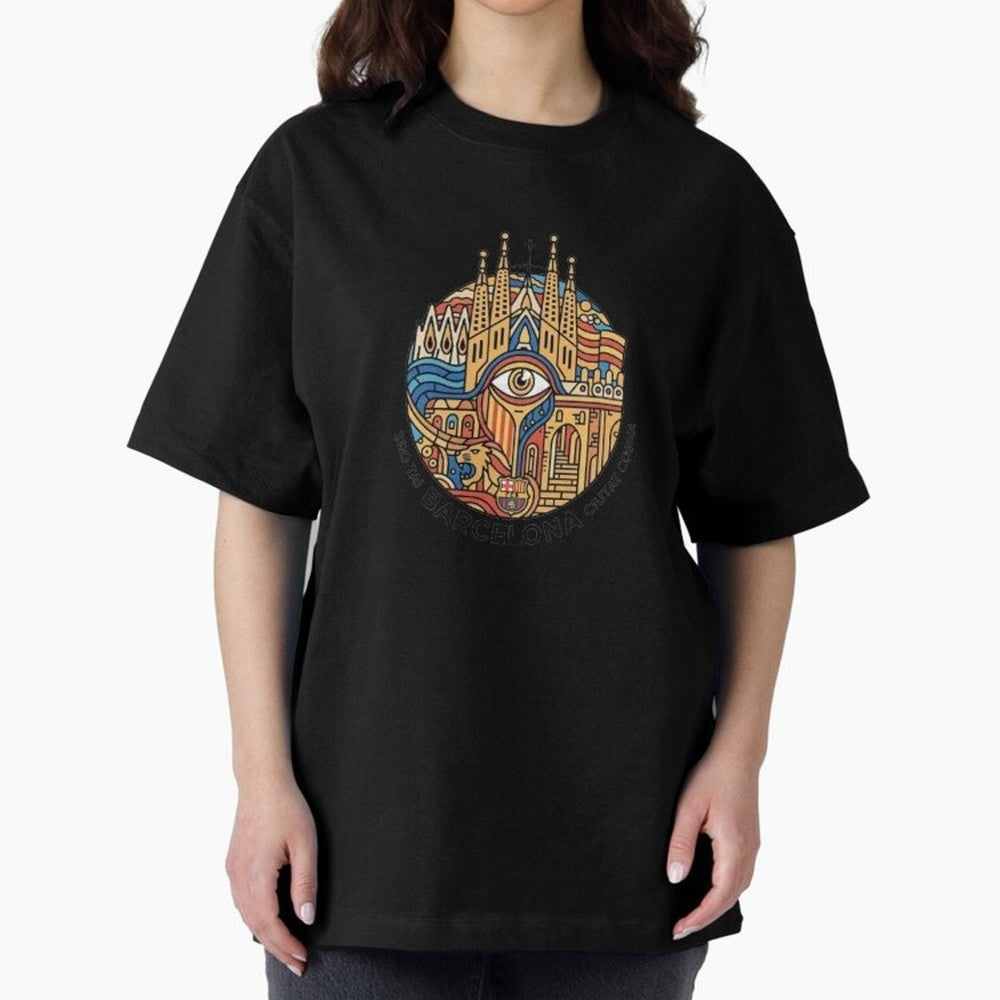 BARCELONA Oversized T-Shirt Share the Excitement of Global Football Passion for FIFA World Cup 2026, Celebrating Neymar, Spain, Vintage Soccer Flavor, Modern Football Stars, National Flags and Final Night Emotion; Ideal for Football Dads, Football