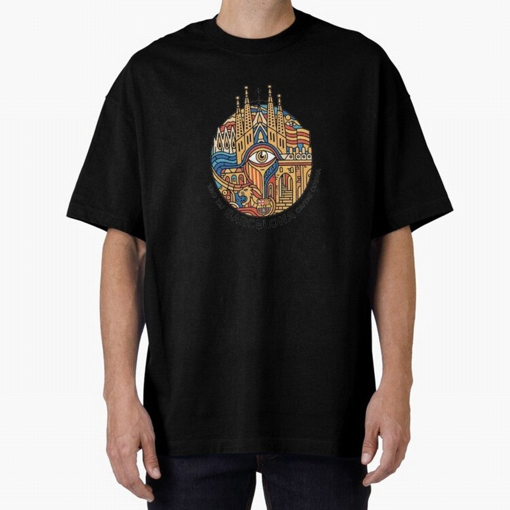 BARCELONA Oversized T-Shirt Share the Excitement of Global Football Passion for FIFA World Cup 2026, Celebrating Neymar, Spain, Vintage Soccer Flavor, Modern Football Stars, National Flags and Final Night Emotion; Ideal for Football Dads, Football