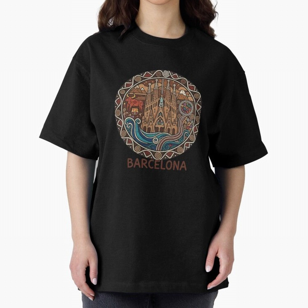 BARCELONA Oversized T-Shirt Stand Out with Spirit from Match Day Hype around FIFA World Cup 2026 Group Stage, Messi, CR7 and Mbappe, England, Match Day Excitement, Supporter Culture, Golden Goals and Global Football Passion; Perfect for People Who