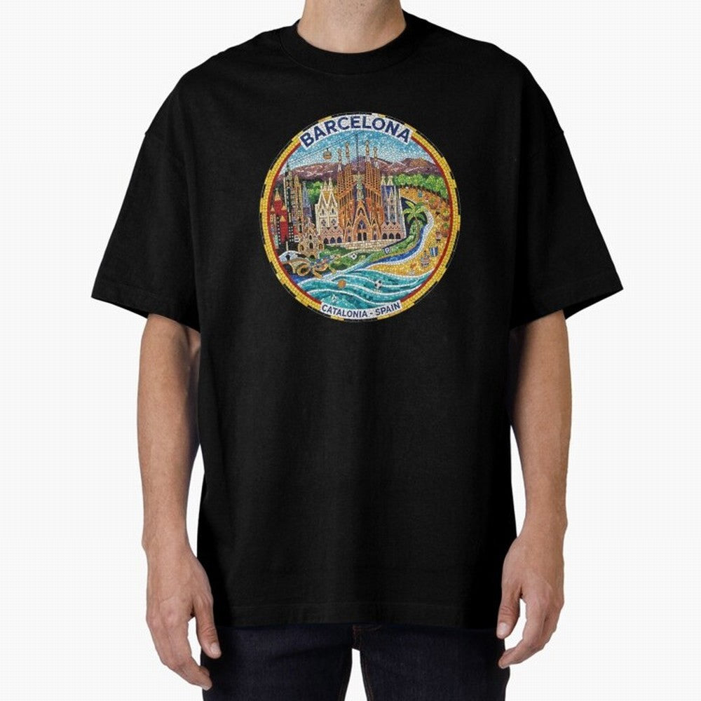 BARCELONA Oversized T-Shirt Keep the Match Day Mood of Global Football Passion for FIFA World Cup 2026 USA Canada Mexico, Featuring Messi, England and Germany, Soccer Culture, Superstar Moments, National Team Dreams and Competitive Fire; Made for