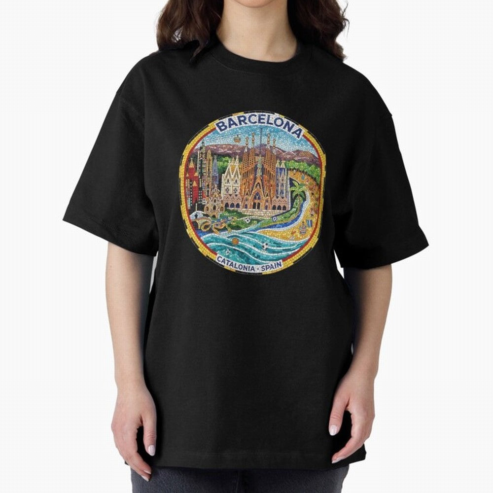 BARCELONA Oversized T-Shirt Keep the Match Day Mood of Global Football Passion for FIFA World Cup 2026 USA Canada Mexico, Featuring Messi, England and Germany, Soccer Culture, Superstar Moments, National Team Dreams and Competitive Fire; Made for