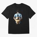 Soccer football lionel messi Barcellona Argentina illustration Oversized T-Shirt Carry the Dream of FIFA World Cup 2026 USA Canada Mexico for Fans of Cristiano Ronaldo, Haaland and CR7 and Argentina and Brazil, Bringing Retro Football Energy,