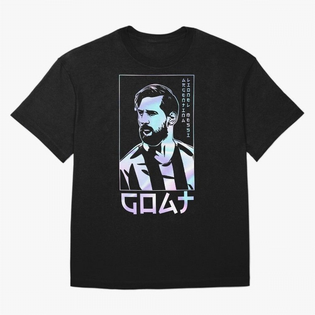 Lionel Messi Holographic Style Portrait art illustration Classic T-Shirt Capture Stadium Memories from FIFA World Cup 2026 USA Canada Mexico for Fans of Messi and England and Germany, Bringing Game Day Rituals, Football Legends, Country Pride and